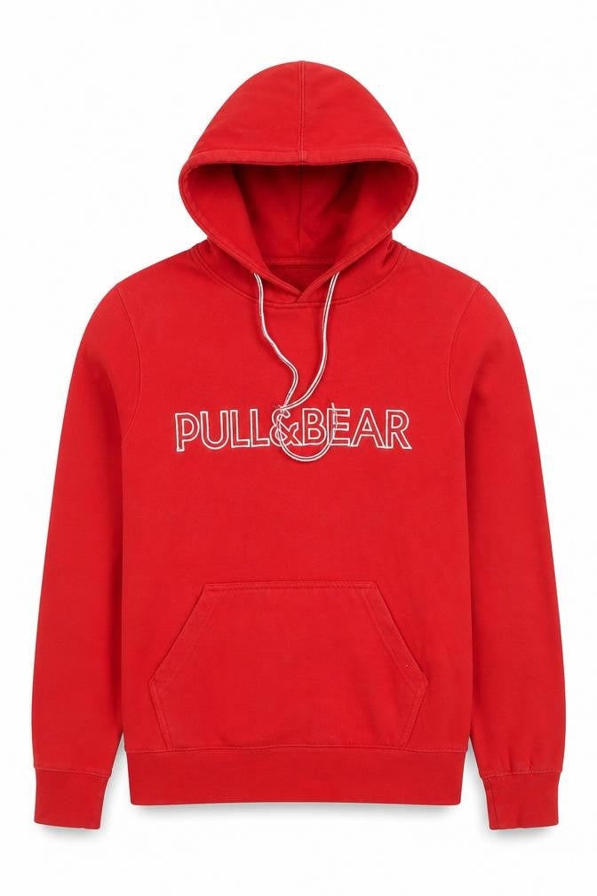 Pull & Bear Women’s Red Pullover Hoodie XS Cotton Blend Casual