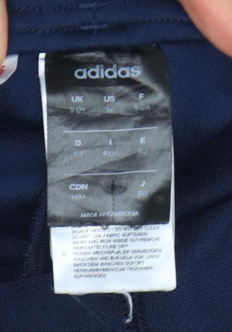 Adidas Boys Blue 13-14 Years Tapered Track Pants with Zip Pockets