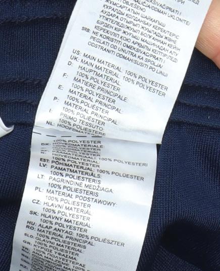 Adidas Boys Blue 13-14 Years Tapered Track Pants with Zip Pockets