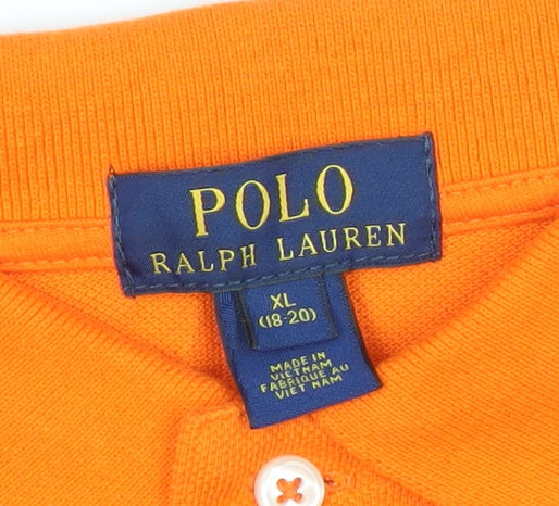 Ralph Lauren Womens Orange Classic Fit Cotton Polo Shirt XL