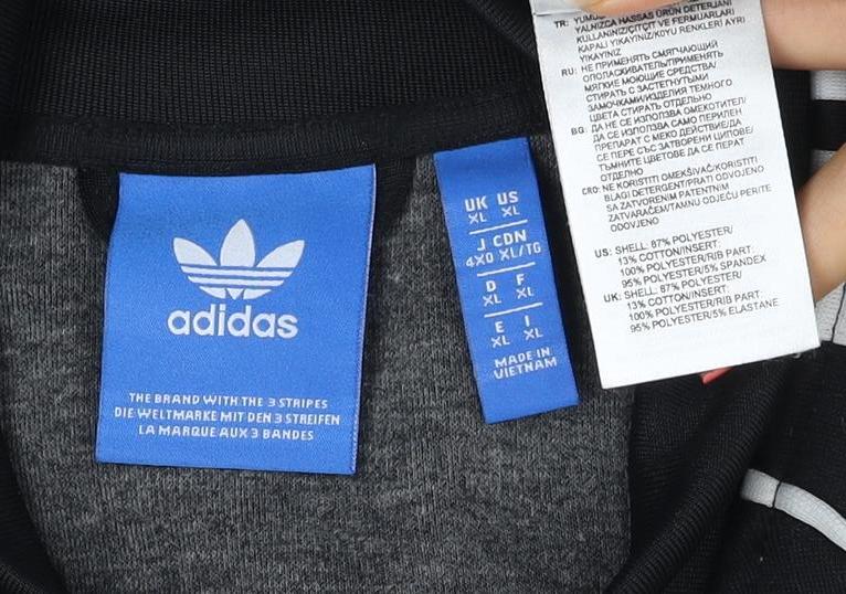 Adidas Mens Black XL Full Zip Sports Sweatshirt