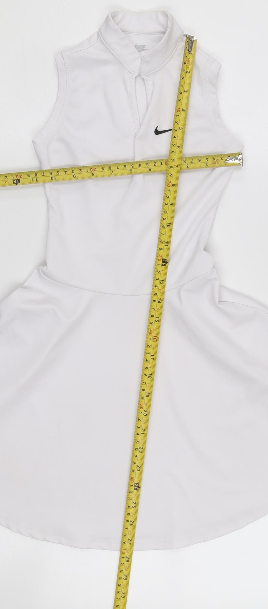 Nike Girls White Dri-Fit Sleeveless Tennis Dress 8-10 Years