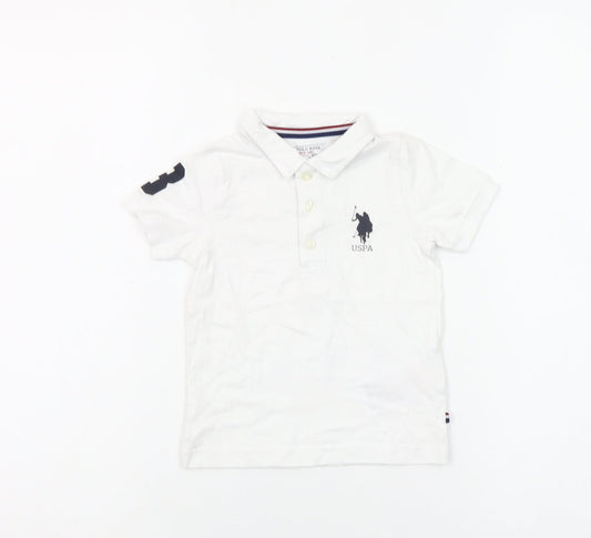 U.S. Polo Assn. Boys White 2 Years Polo Shirt Short Sleeve Cotton