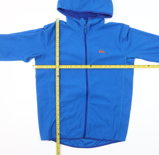 Quiksilver Women Blue Fleece Hooded Full Zip Jacket Size 16