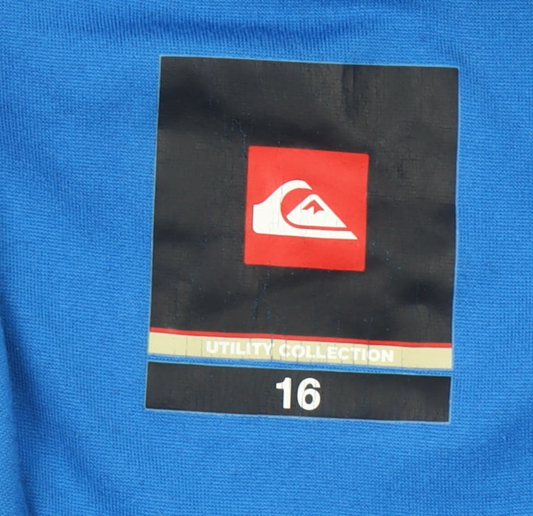 Quiksilver Women Blue Fleece Hooded Full Zip Jacket Size 16