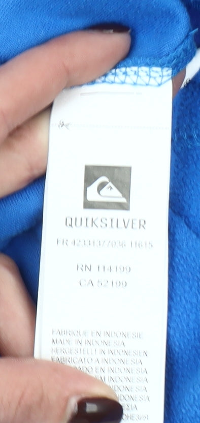 Quiksilver Women Blue Fleece Hooded Full Zip Jacket Size 16