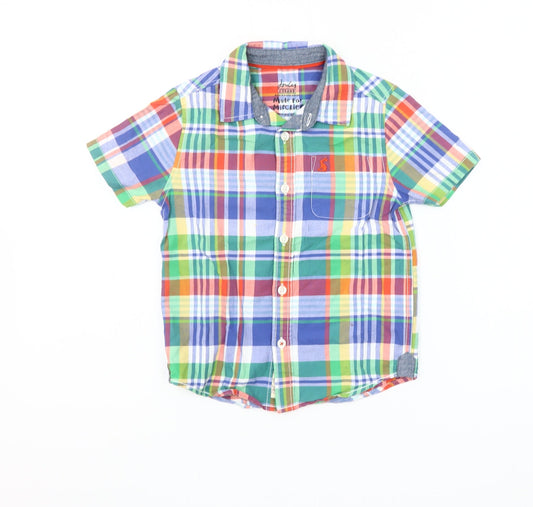 Joules Boys Multicoloured Check Button-Up Shirt 6 Years Cotton Summer Casual