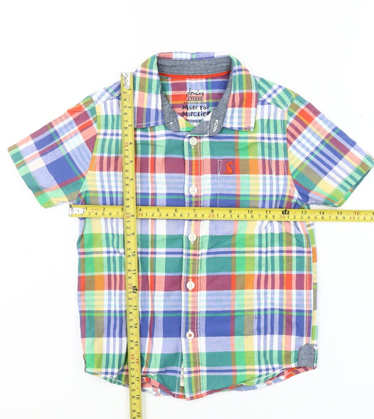 Joules Boys Multicoloured Check Button-Up Shirt 6 Years Cotton Summer Casual