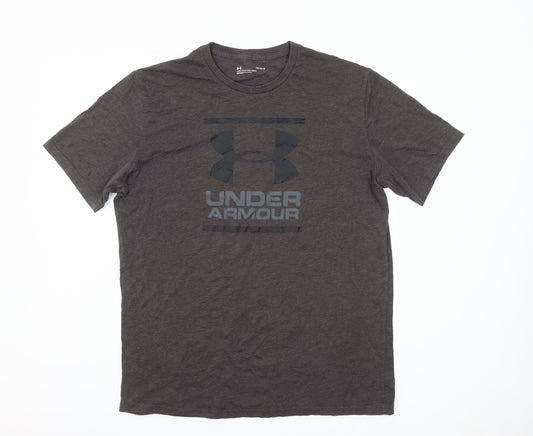 Under Armour Men's Grey Graphic Logo Relaxed Fit T-Shirt Size L