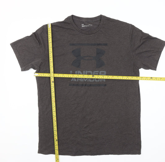 Under Armour Men's Grey Graphic Logo Relaxed Fit T-Shirt Size L