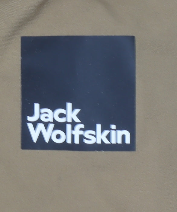 Jack Wolfskin Boys Brown Hooded Parka Coat 13-14 Years Water Repellent