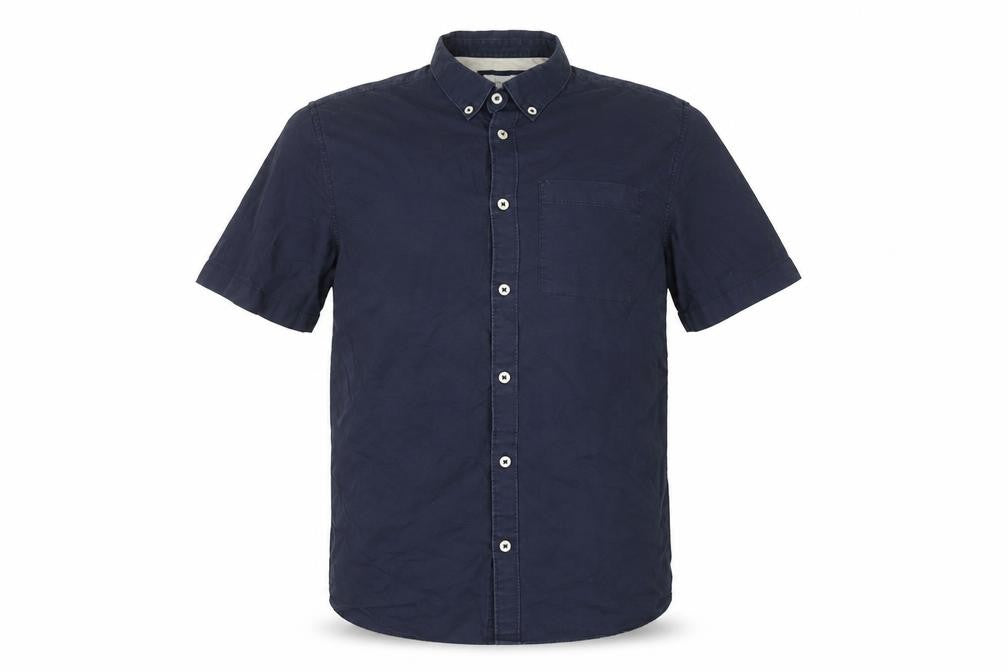 River Island Men's Blue Short Sleeve Button-Down Cotton Shirt Size S