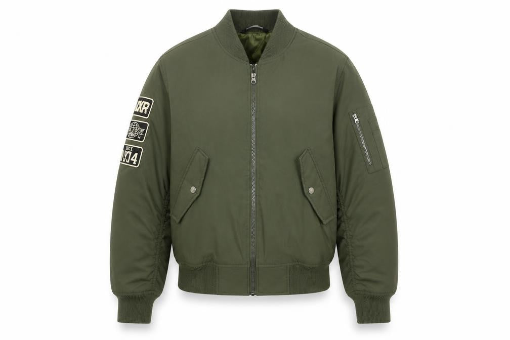 LCKR Women's Green XS Bomber Jacket Full Zip Military Style