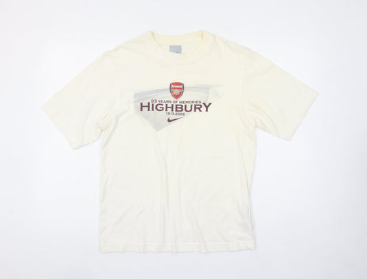 Nike Men's Beige Arsenal Highbury 1913-2006 Graphic T-Shirt Size S
