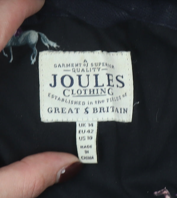 Joules Women’s Blue Quilted Mid-Length Jacket UK 14