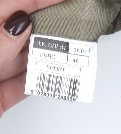 Pinstripe Fine Lines Men's Grey Check Wool Blazer 38 Short Regular Fit