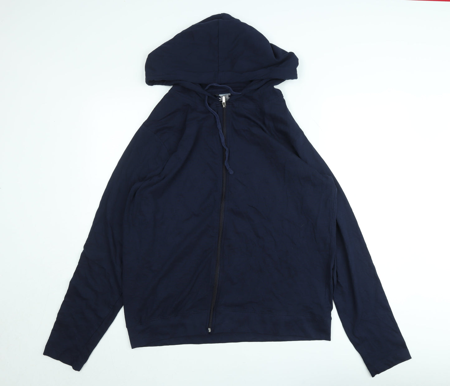 Lyle & Scott Men's Blue 2XL Hooded Full Zip Cotton Jacket