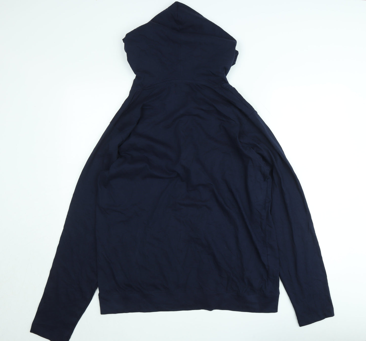 Lyle & Scott Men's Blue 2XL Hooded Full Zip Cotton Jacket