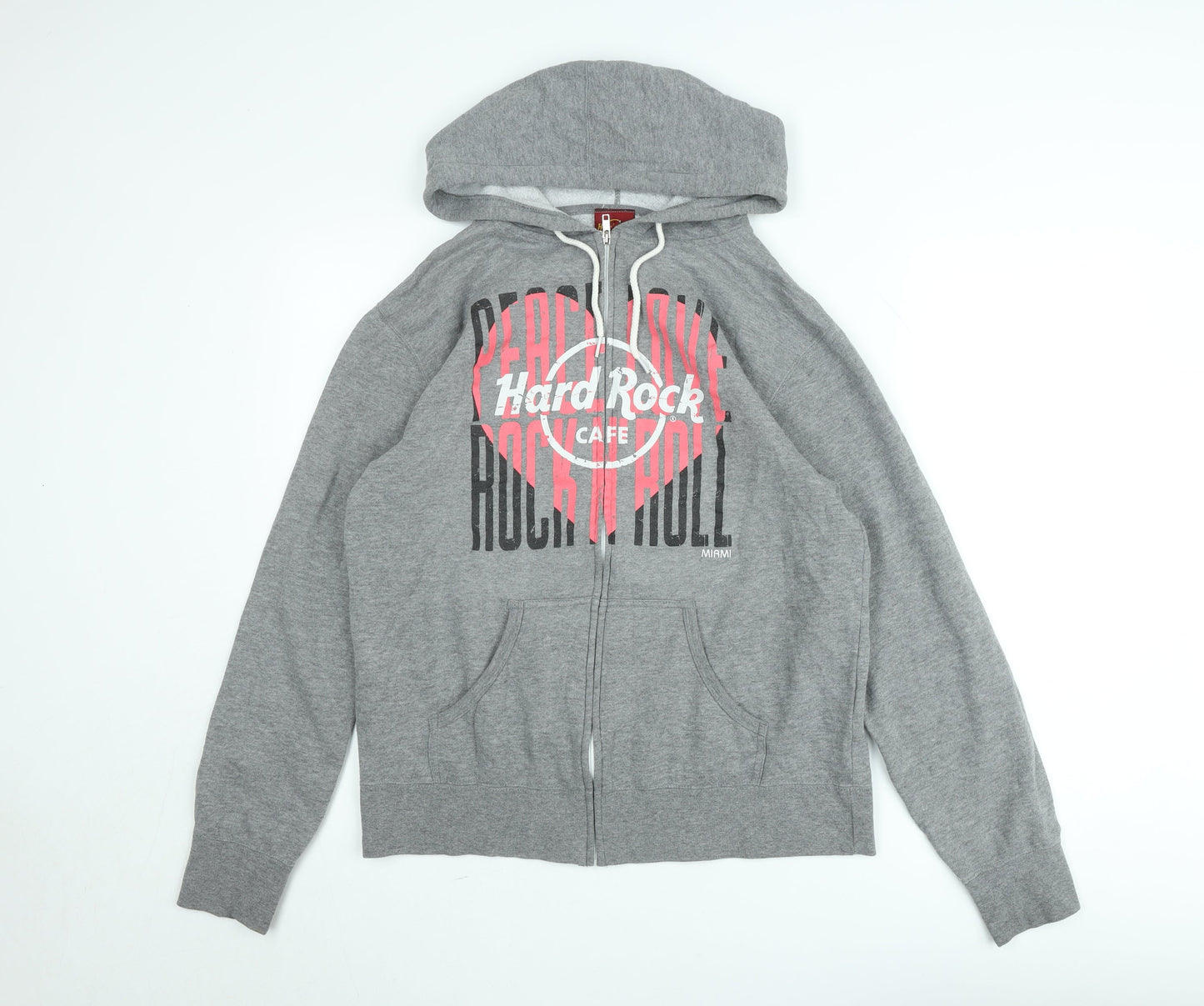 Hard Rock Cafe Women Grey M Basic Zip Hoodie Jacket