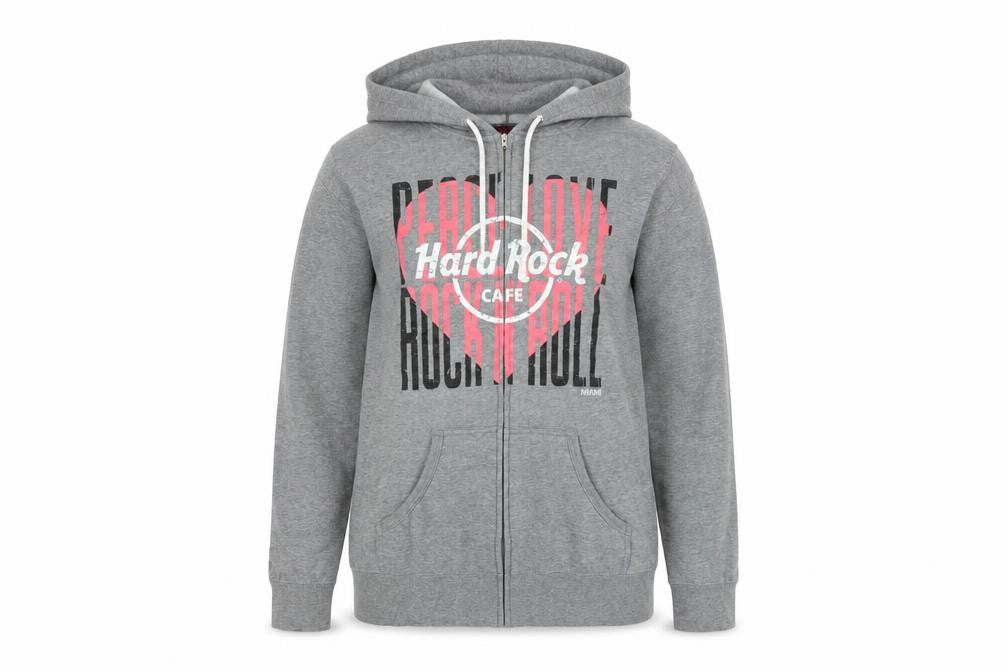 Womens UK Size M Regular Hard Rock Cafe Grey Cotton Blend Jacket