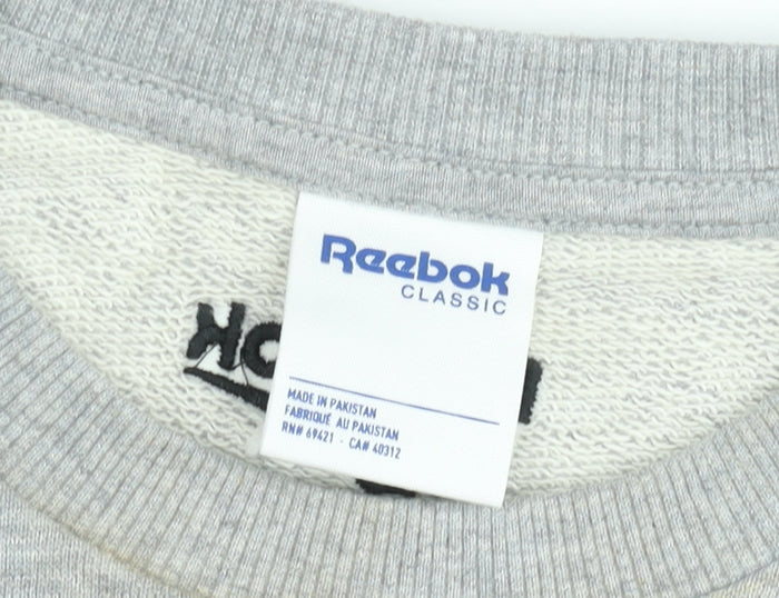 Reebok Classic Grey Crew Neck Sweatshirt Women's M Cotton Blend