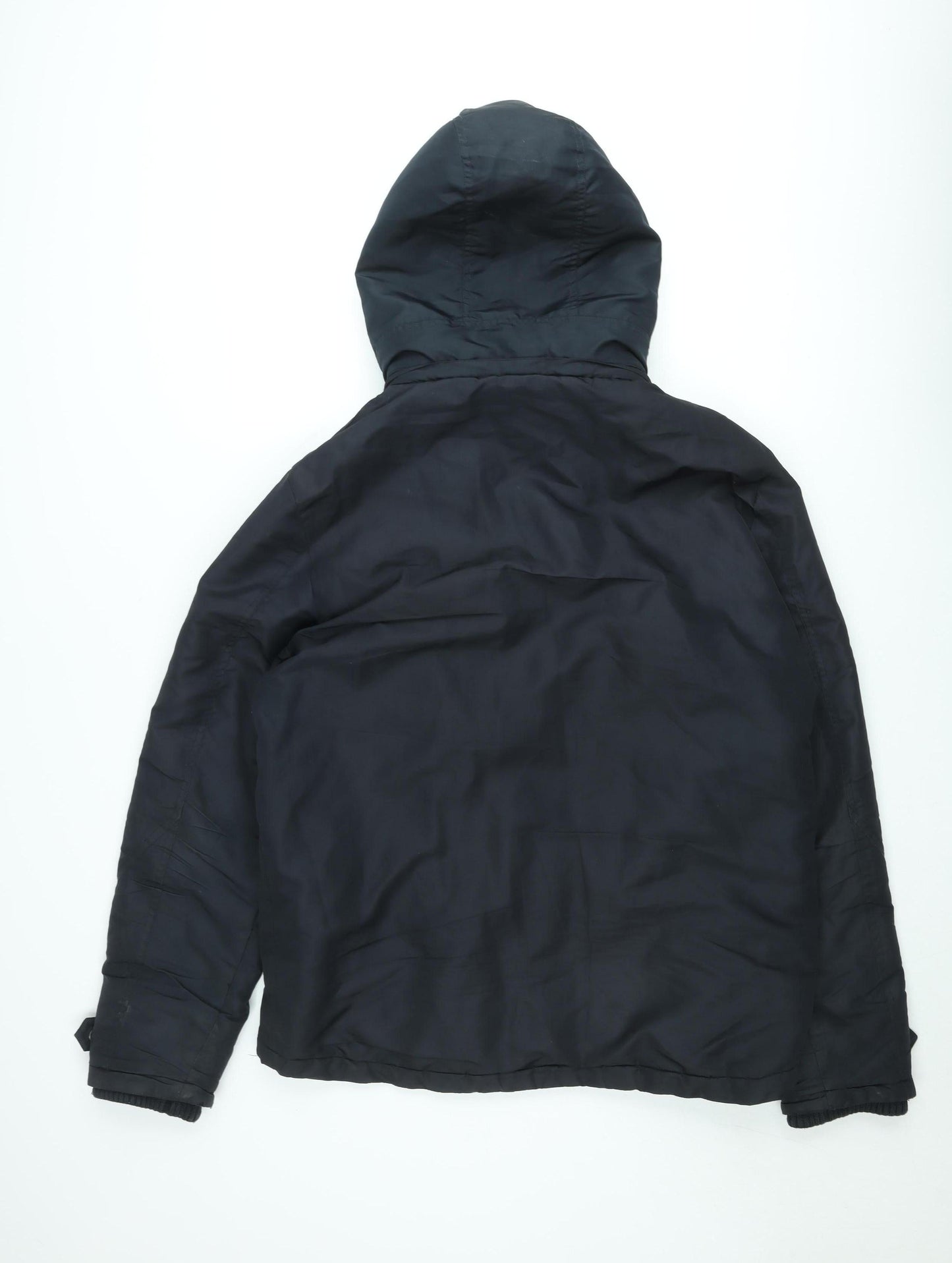 Jack & Jones Mens Black L Parka Hooded Winter Jacket