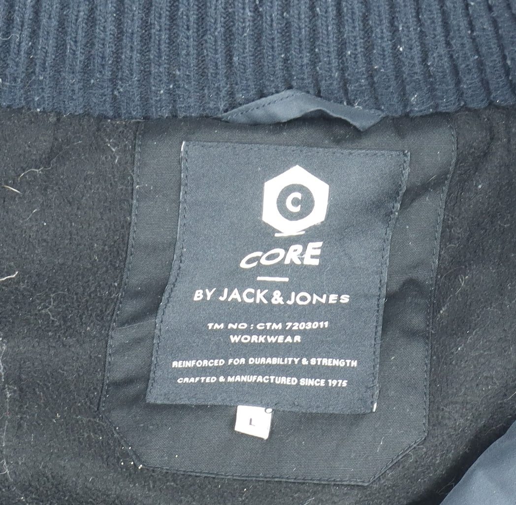 Jack & Jones Mens Black L Parka Hooded Winter Jacket
