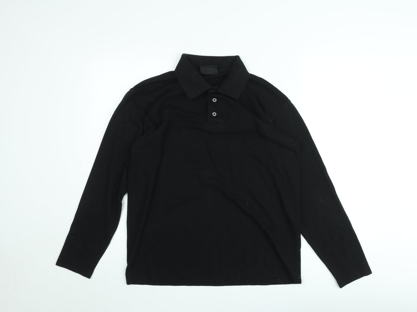 Dickies Men's Black Long Sleeve Workwear Polo Shirt Size M