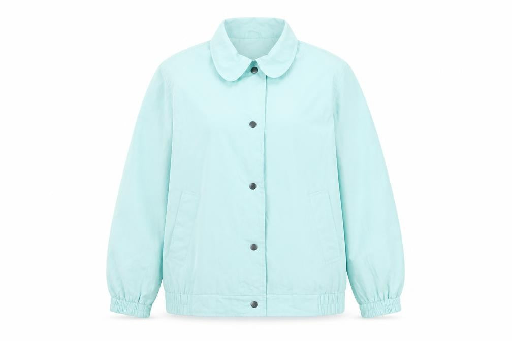 Damart Women Blue Size 12 Basic Jacket with Pockets