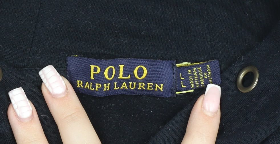 Polo Ralph Lauren Men's Black Full Zip Hooded Cotton Jacket M