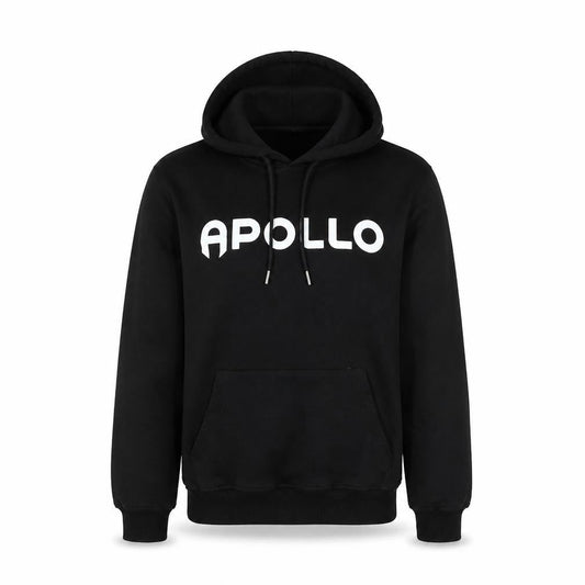 Apollo Men's Black Pullover Hoodie Small Graphic Print Cotton