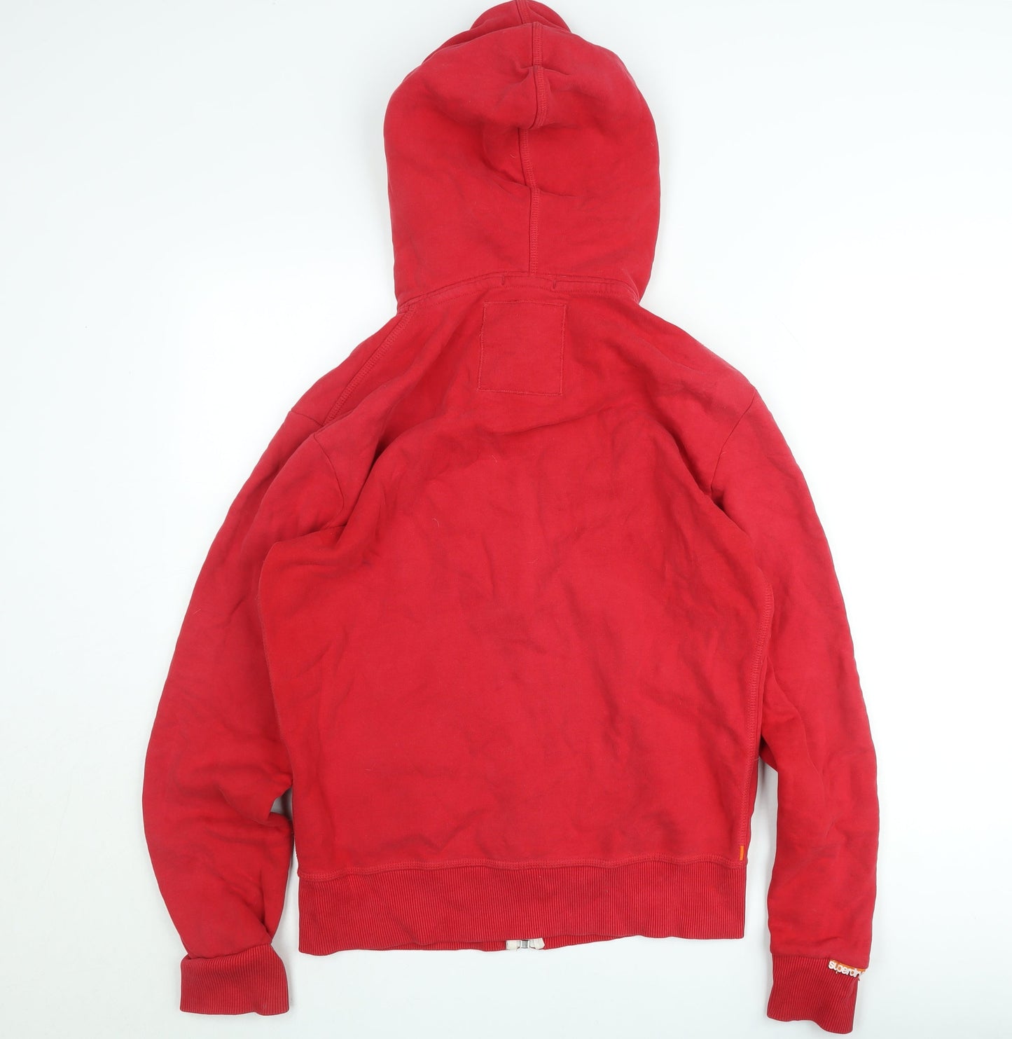 Superdry Women's Red Hooded Zip Jacket Size S Fleece Lined