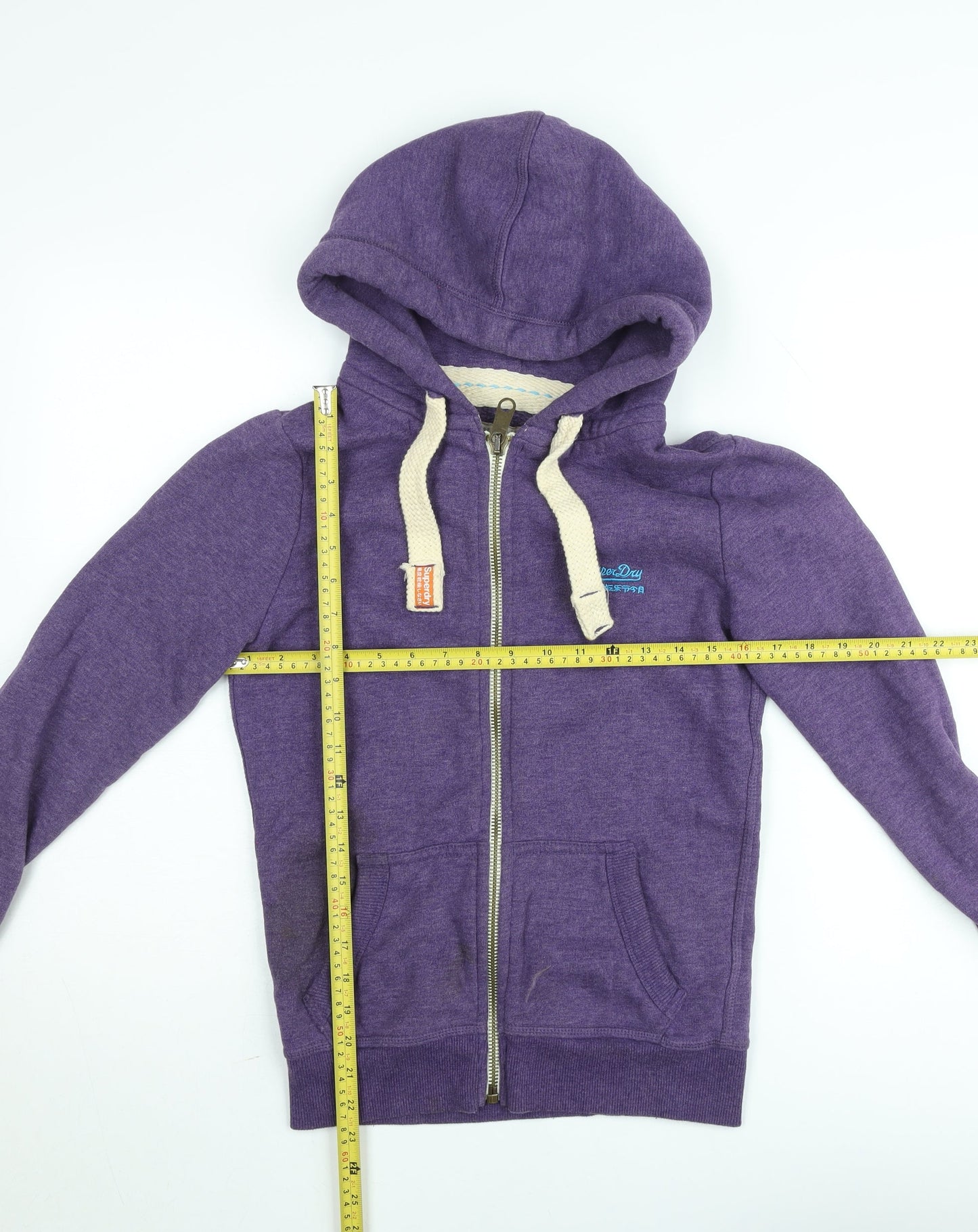 Superdry Women Purple Small Hooded Full Zip Jacket
