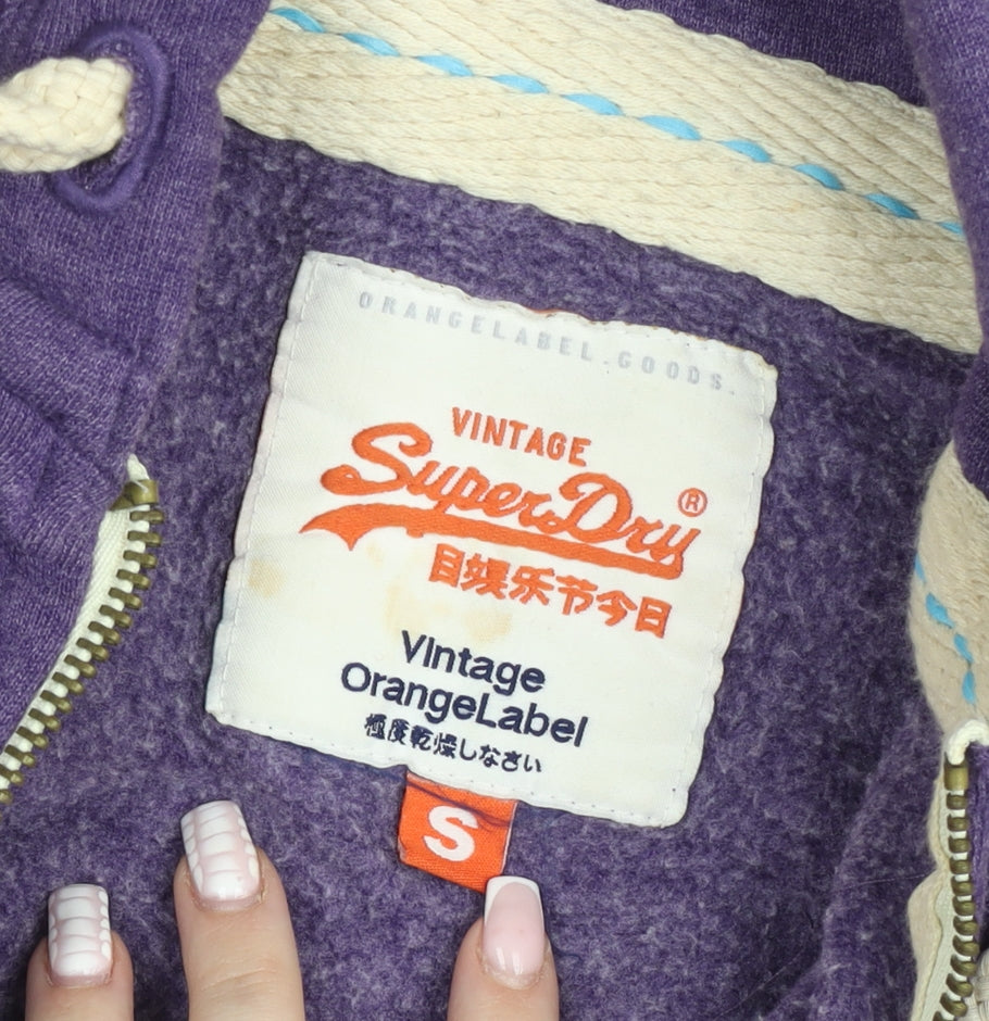 Superdry Women Purple Small Hooded Full Zip Jacket