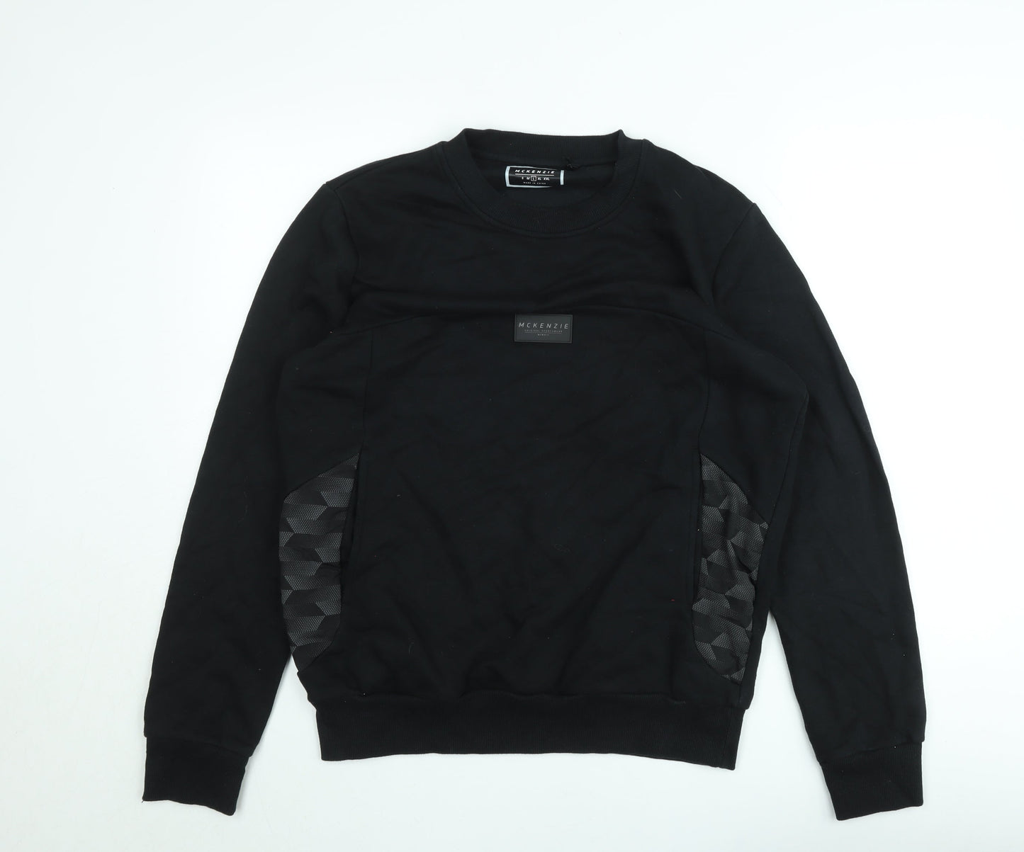 McKenzie Men's Black L Pullover Crew Neck Sweatshirt