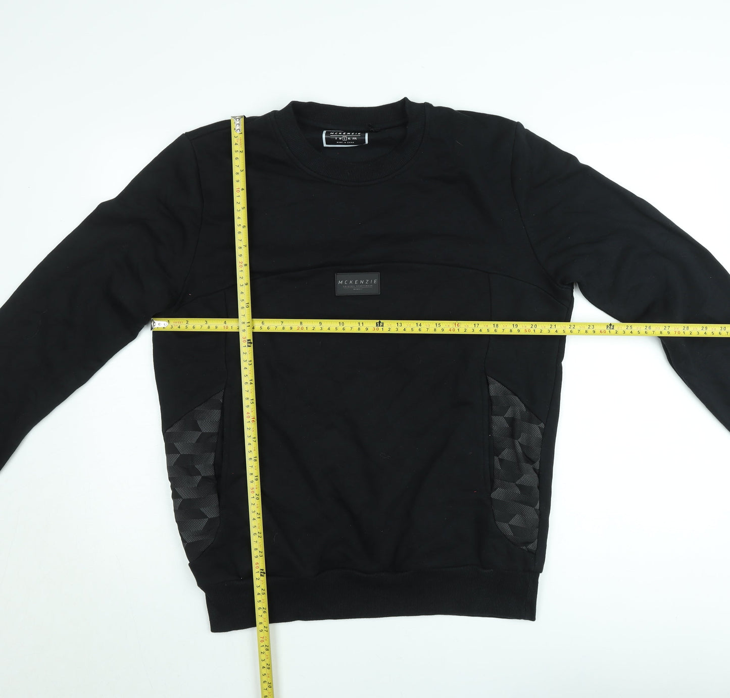 McKenzie Men's Black L Pullover Crew Neck Sweatshirt