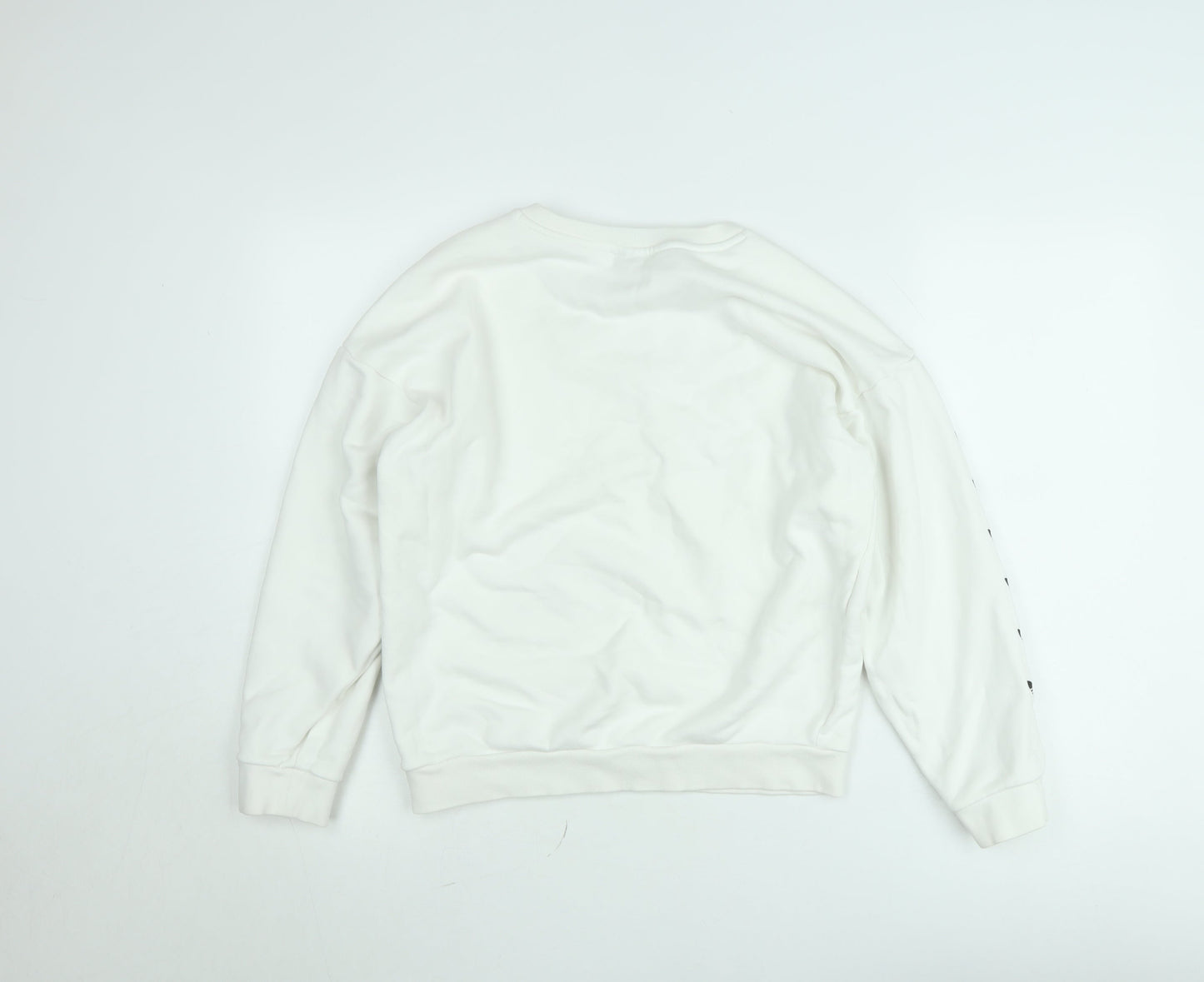 Adidas Women’s White Crew Neck Sweatshirt Size 8 Logo Print Pullover