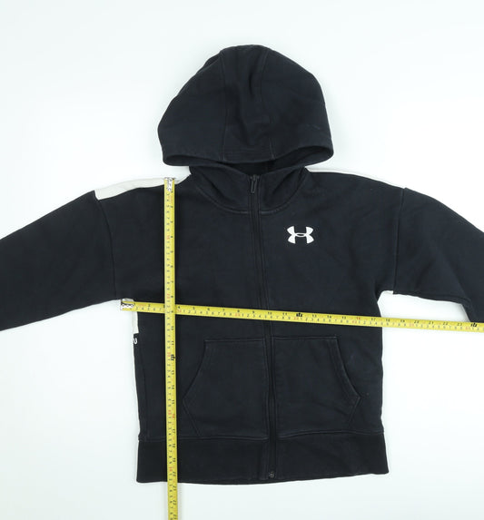 Under Armour Boys Black XS Full Zip Hooded Sports Jacket
