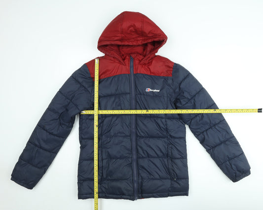 Berghaus Teens Blue Red Hooded Puffer Jacket Size 164