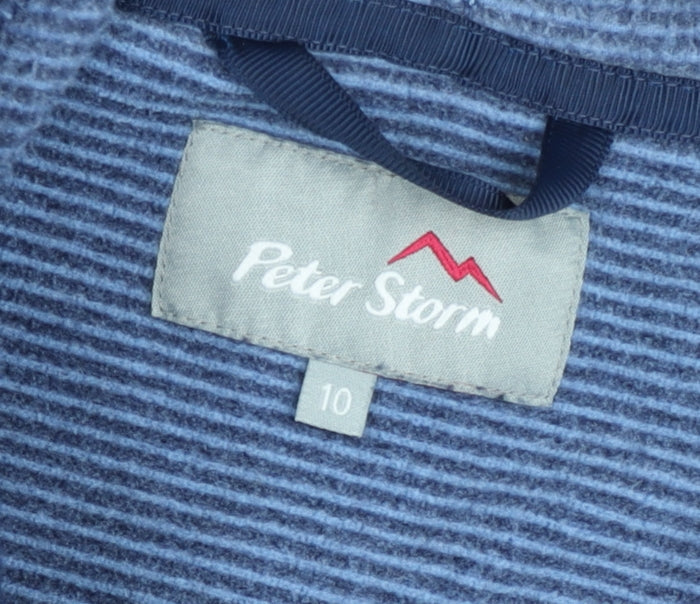 Peter Storm Men's Blue Hooded Full Zip Fleece Jacket Size S