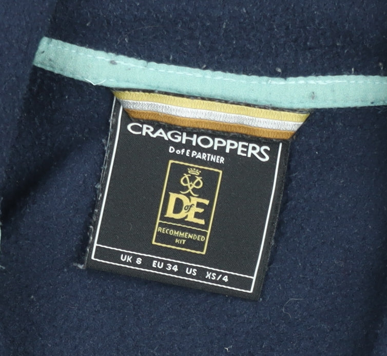 Craghoppers Boys Blue Hooded Full Zip Fleece Jacket UK 8 Years