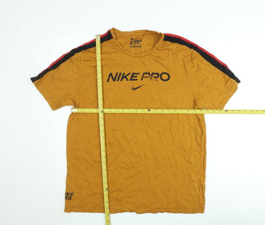 Nike Pro Men's Brown 2XL Regular Fit Sports T-Shirt