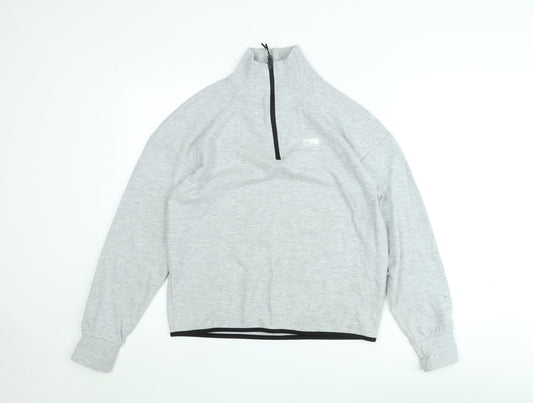 Jack & Jones Men’s Grey 1/2 Zip High Neck Sweatshirt L Regular Fit