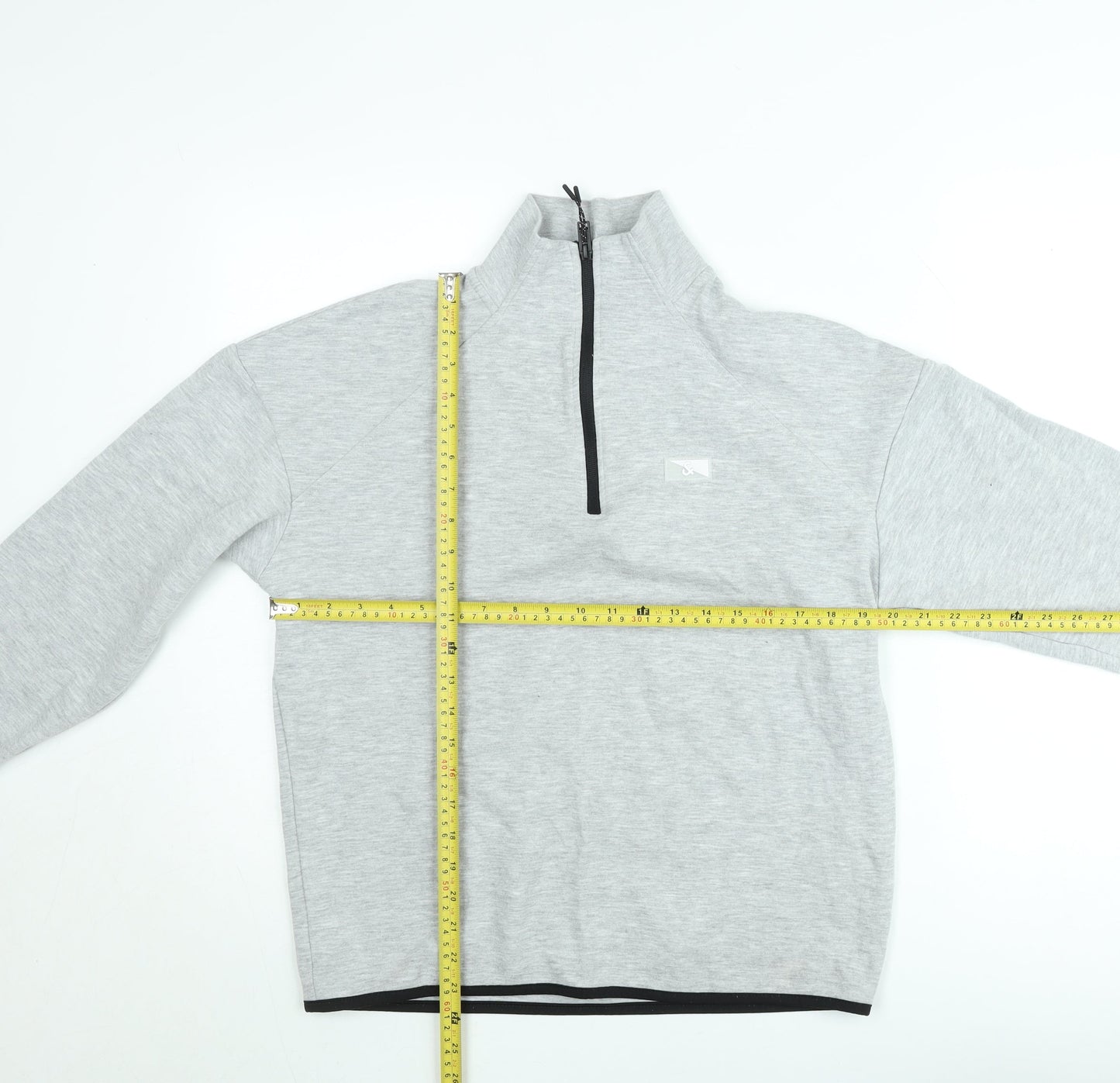 Jack & Jones Men’s Grey 1/2 Zip High Neck Sweatshirt L Regular Fit