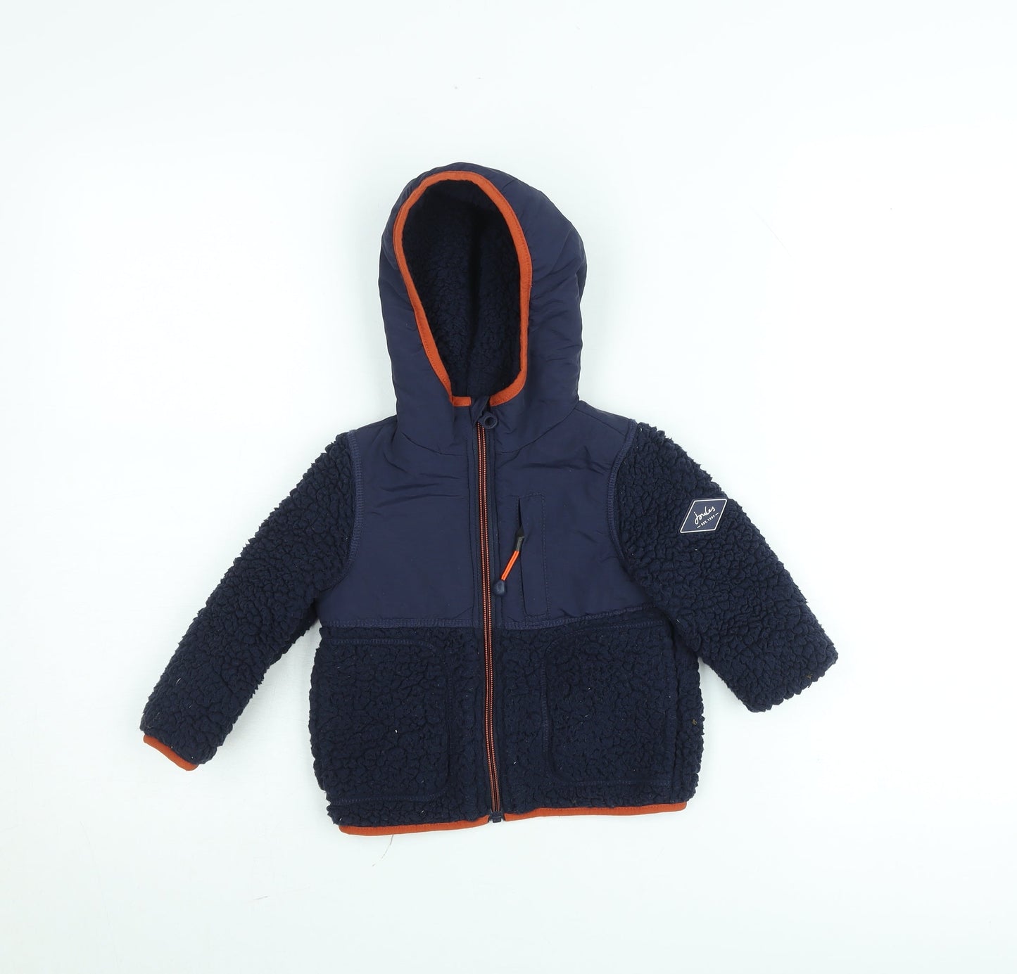 Joules Boys Blue Hooded Fleece Lined Puffer Jacket 2 Years