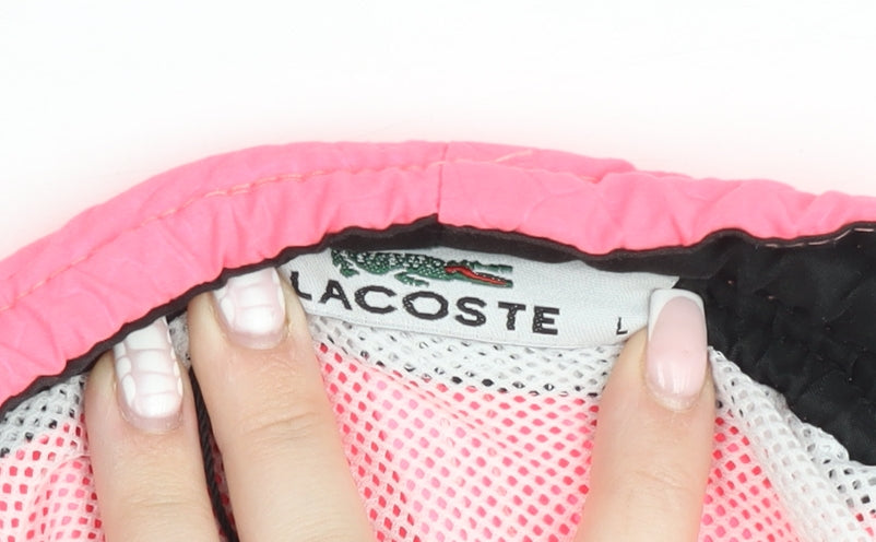 Lacoste Men’s Pink Swim Shorts Large Quick Dry Elastic Waist