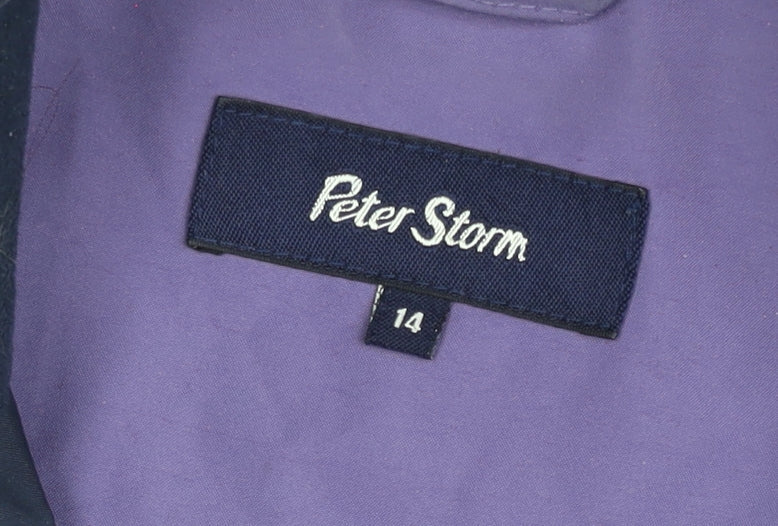 Peter Storm Women Purple Waterproof Hooded Rain Jacket Size 14