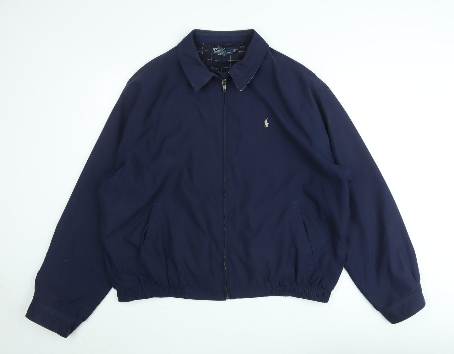 Ralph Lauren Men's Blue 2XL Bomber Jacket Full Zip Classic Style