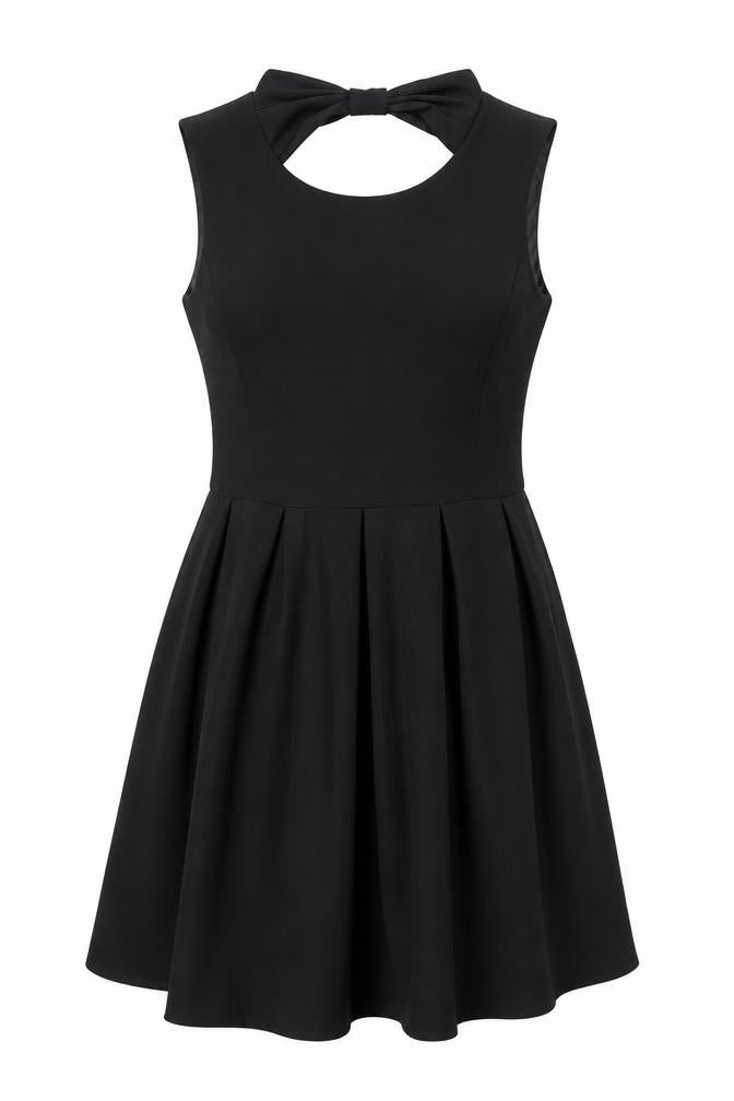 Myleene Klass Women's Black Fit & Flare Bow Back Sleeveless Dress Size 12