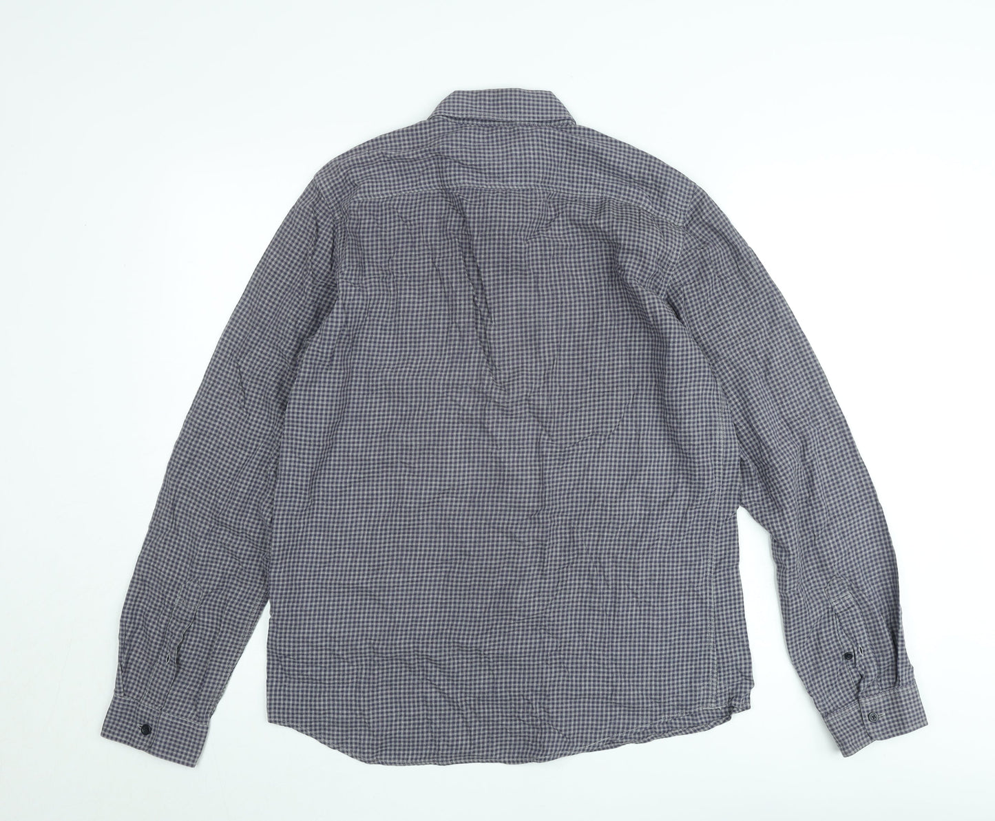 Jack Wills Men's Blue Check Classic Cotton Long Sleeve Button-Up Shirt Size M